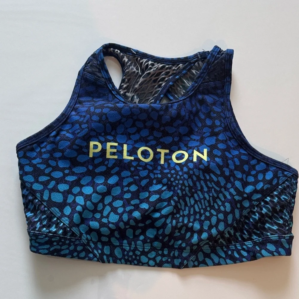 WITH Peloton Wild Kite high neck sport bra 2.0 blue size M - Picture 7 of 9